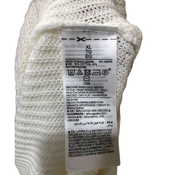 Old Navy White New with Tags Knit V Neck Long Sleeve‎ Sweater - Picture 3 of 4
